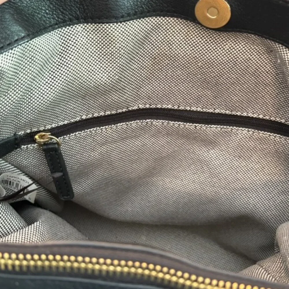 Vince Camuto Black pebbled Leather Taro Tassel Hobo Handbag Purse - Picture 11 of 13